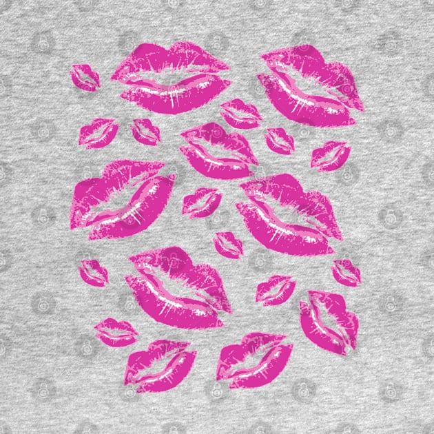 Cover Me In Kisses Playful Pink Lipstick Flirtatious Fun by taiche